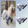 Dog Apparel Stylish Pet Jacket Polyester Clothes Thread Hemming Autumn Winter Tie-dye Hoodie Keep Warm