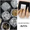 Kit nagelkonst dekoration nagel kit blomma målning borstar guld folier oregelbundna aluminium blommande skimmer auroras glam glitter