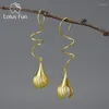 Dangle Earrings Lotus Fun Natural Mother Of Pearl Beads In Shells Curve Long For Women 925 Sterling Silver Luxury Fine Jewelry