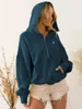 Aktiva skjortor Al Women Casual Wear With Hooded Jacket Outdoor Sports Hoodie dragkedja dragskon Långärmad topp Hösten Solid Color Coat