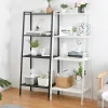 Industriell arrangör Stege Shelf 4 Tier Bookhelf Plant Flower Stand Storage Rack