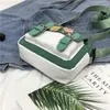 Schoudertassen vrouwen mini canvas tas kleine katoenen stoffen boodschapper voor meisjes 2024 studenten crossbody schattige ritssluiting tas telefoon