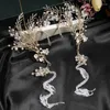 Clips de cheveux Perle Flower Crystal Bandband Vine Brand Hairband Tiara For Bride Femmes Mariage Accessoires Bijoux Bridal Ornements