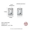 Boucles d'oreilles Czcity VVS D Maisanite Earcs Set 925 Silver for Women Luxury 2024 Designer Emerald Cut Geomertic Bijoux 1.2CT