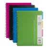 Notebook a spirale da 96 fogli con 4 pagine di divisori A4/A5 Dimensioni foderate blu verde rosa nera Nota Book