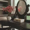 Commode en bois massif, coiffeuse néoclassique, table multifonctionnelle avec miroir, tiroir