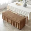 Chair Covers Cover Ottoman Foot Stool Slipcover Rectangle Stretch 3D Seersucker Folding Storage Furniture Protector