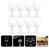 Copas descartáveis palhas 8 pcs caneca de vidro de plástico coquetel de copos de sobremesas de sobremesas