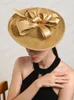 Gold Fascinator Hut Hochzeit Frauen Stirnband Fancy Chic Derby Hut Kentucky Party Chapeau Cap Braut Haarzubehör 240401