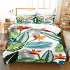 Bettwäschesets Palmblatt Duvet Cover Set Botany Theme Print Erwachsener Kinder Teenager Bettdecke für Schlafzimmer Dekorative Quilt