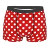 Underpants Men's Red Polka Dot Underwear Cute Boxer Briefs Shorts Panties Homme Breathable S-XXL