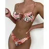 Dames badmode sexy bloem geprinte Braziliaanse bikini vrouwen vrouwelijk bloemen zwempak tweedelen set bather badpak zwemmen k2982