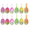 Décoration de fête 12pcs oeufs de Pâques colorés suspendus pendentif ornement mousse peinture oeuf pour les cadeaux pour enfants à la maison 2024