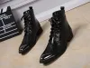 Stivali Western Cowboy Classic Black Black Botas MILATERES Guido Slivo in pelle Stivali militari in acciaio Stivali militari High Top Male Uomini