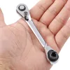 STONEGO Mini Double-headed Ratchet Wrench 1/4 Inch Socket Screwdriver Head Quickly Releases The Ratchet Wrench