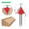 8mm Shank V Bit CNC Solid Carbide End Mill 3D Router Bits For Wood 60 90 120 150 Deg Tungsten Woodworking Milling Cutter