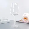 Weingläser rotes Glas kreatives hoch aussehendes Kristallfarbe Lippendruck Bauch Goblet Set