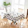 Table Cloth Cotton Linen Black And White Oval Polka Dots Tassel With Rectangular Kitchen Map Towel Tablecloth