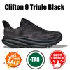 Designer Bondi Clifton 8 9 Sneakers hardloopschoenen voor mannen vrouwen Triple Black White Cloud Blanc de Blanc Outdoor Mens Dames Trainers Maat 36-47