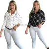Frauenblusen Hemden Designer Frauen T -Shirts Designer -Druckhemd Tops Langarm Slim Fit Hemd kostenlos Schiff