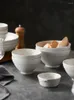 Bowls Household Ceramic Tableware Set Simple Pure White Cream Color Premium Sense Bowl And Plate Combination Year Gift