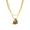 Pendant Necklaces XIYANIKE Retro Royal Court Style Black Gold Color Necklace Classic Triangle Shape Charm Double Chain Neck Jewelry