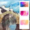 Fan-shaped Watercolor Paints Foldable with Water Brush Sponge Removable Palette for Kids Adults Beginners Art Drawing