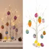 1set Pâques scintillants climatise Bonsaï Birch décorations de Pâques de Pâques Pâques œuf de bouleau suspendu pour la fête de Pâques décor