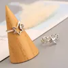 Cluster Rings 925 Sterling Silver Hollow Stars Vintage Letter Open For Women Jewelry Trendy Finger Ring Girl Party Daily Accessories