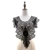 Collier de broderie noire Venis Sequin Floral Broidé