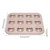 ベーキング型12猫パン非ペストリーベイクトレイパン豚パターンドーナツケーキベイクウェアカーボンスチールドロップ