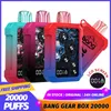 Caixa original de engrenagem Bang 20000 Puffs LCD Exibição de tela Puff 20000 20k Mesh bobina 25ml Vapes Disponível Puff 20k 15k 12k 9k 15000 12000 10000 Vaper ATVS MRVI ELF VAPE BAR