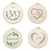 Flower Letter Pattern Embroidery Set Needlework Tools Printed Beginner DIY Embroidery Round Cross Stitch Kit Sewing Craft Kit