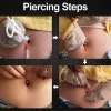 1pcs chirurgischer Stahl i.v.Katheterkanüle Sterile Piercing Nadeln 14G 16G 18G 20G Ohrlippenbauchkörper Piercing -Werkzeug