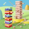 Trästorlek Block Spel Stacking Blocks Tower Board Games Children Building Block Set Education Toys