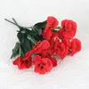Flores decorativas 1 PC Simulación artificial Tricolor Pansy Registro de flores rojos Decoración de paisajismo