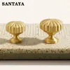 Poignées de meubles en laiton personnalité luxe idyllique en forme de citrouille en forme de boucle de cuisine en or