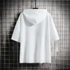 Men's Short Sleeved T-shirt 2024 Summer New Half Sleeved T-shirt Loose Casual Hooded Shirt Trendy Top