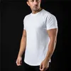 Mäns casual skjortor vanlig t shirt män nya mode tee skjortor sommar bomull kort ärm t -shirt fitness herrar gym kläder casual sport t skjortor 2449