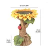 Decorative Figurines Sunflower Bird Bath Garden Decoration Outdoor Yard Lawn Decor Art Ornaments