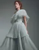 Zuhair Murad Avondjurken 2024 Eén schouder kanten Appliques gelaagde prom -jurken Backless Floor Lengte Een lijn Speciale gelegenheid jurk