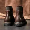 Bottes Zftl Nouvelles bottes masculines Véritable la cheville en cuir des hommes de style britannique pour hommes Boots décontractés pour hommes faits à la main 2023