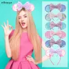 Heads 10st/Lot Wholesale Mouse Ears Hårband för flickor 5 "Hårbågar stora flip paljetter öron Diy Kids Hair Accessories pannband Boutique