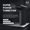 Autentisk x3 uppgraderad kraftfull fläkt Turbo Jet -fläkt Turbo Violent Fan 130000 rpm 52m/s vindhastighet 3000mAh Portable Duct Fan