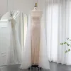 Sharon Said Luxury Dubai White Nude Mermaid Evening Dress with Cape Sleeve for Women Saudi Arab Bridal Party Dress