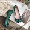 Sandals Korean Flowers Slip On Loafers Ladies Summer Candy Jelly Flats Moccasins Bow-knot Woman Shoes Shallow Plastic Fish-mouth