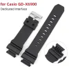 Gummiklocka Rem för Casio GD-X6900 Svart dedikerat gränssnitt Silikon Watchband Steel Ring handledsarmband Watch Accessories