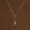 Non Fading Titanium Steel Gold-plated Design, Water Droplet Shaped Temperament Necklace, Women's Light , Fashionable and Simple Collarbone Neck Chain