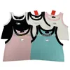 Tank di colore a contrasto Top Women Sleeveless Yoga Tee Crew Neck Sport Sport Maglietta a maglia di lusso