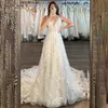 2024 Boho Suknia ślubna w V-dół paski spaghetti koronkowy tiul koronkowy w górę A-Line Bridal Bride suknie Vestido de novia szatę de Mariage